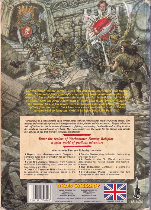 Warhammer Fantasy Roleplay 1st - Core Rule Book (1988) (B-Grade) (Genbrug)